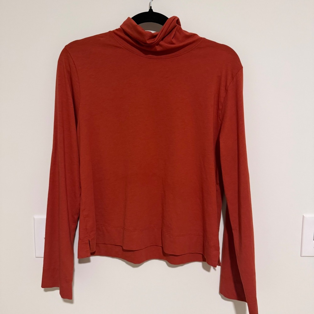 Nation LTD Los Angeles Turtleneck Top Burnt Orange Terracotta Long Sleeve Medium